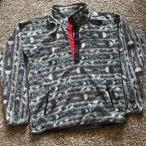 Burton Unisex Zip Up Sweater - Gray and Red